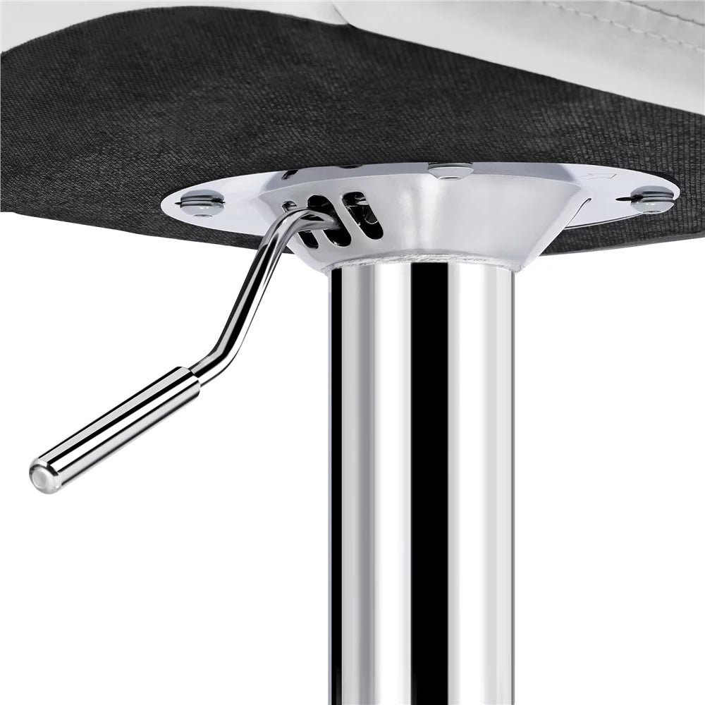 Adjustable White PU Leather Swivel Bar Stools with Backrest W72969