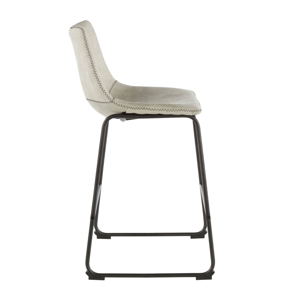 Green Faux Leather Counter Stool Set of 2 G613175