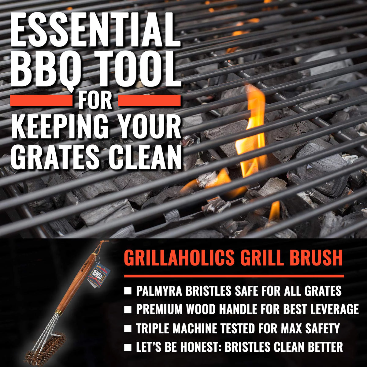 Palmyra Grill Brush with Wooden Handle C911688