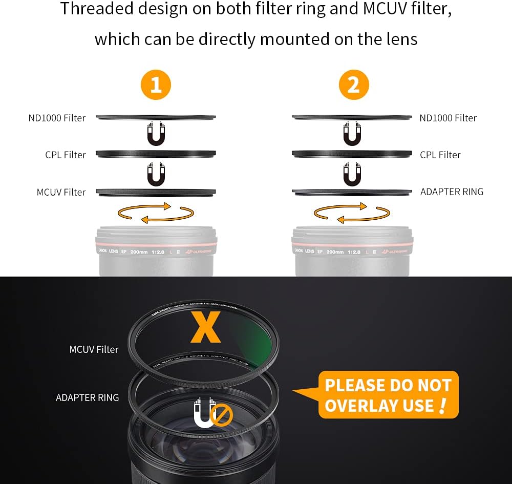 62mm Magnetic Lens Filter Kit with 4 in 1 Filter Pouch N540353