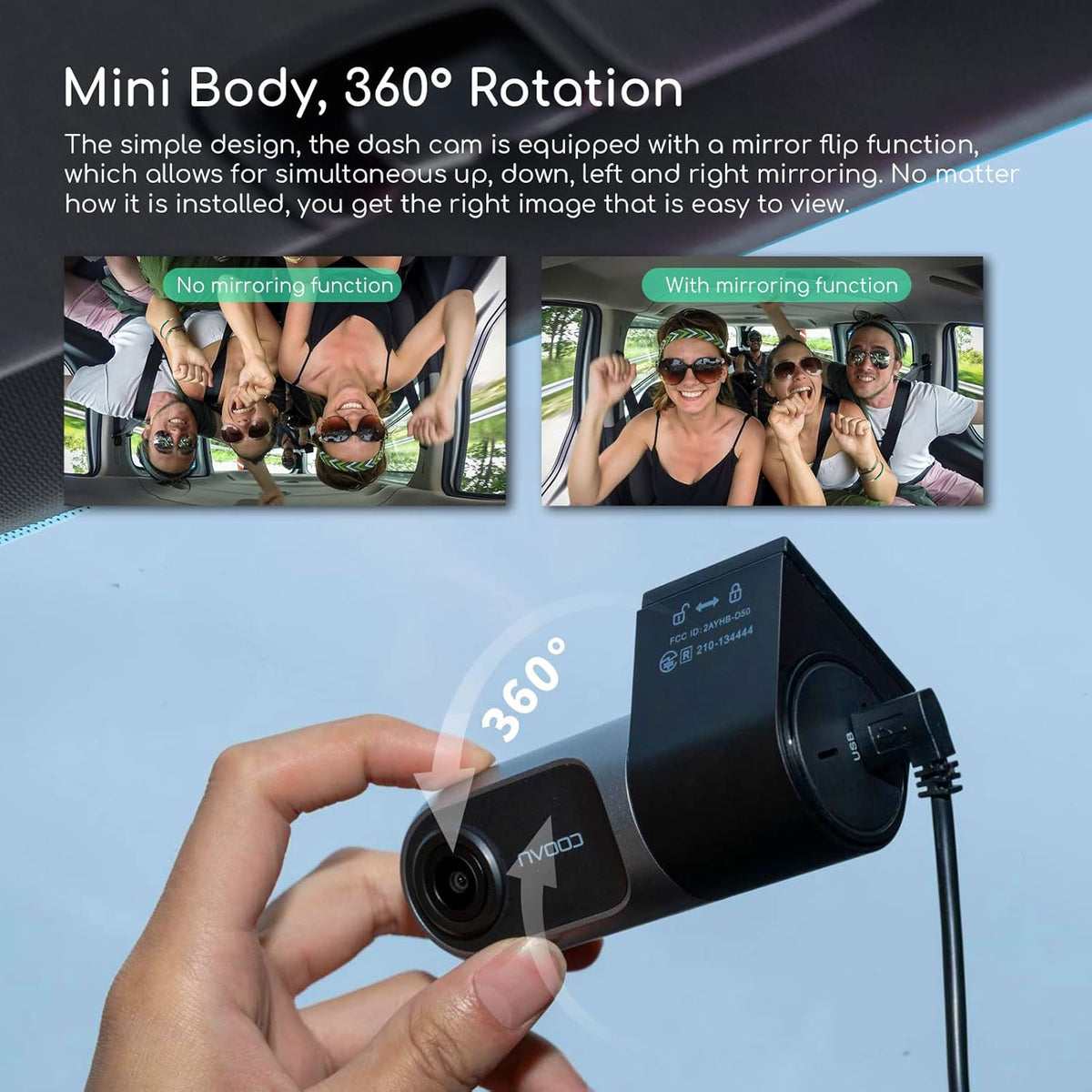 1080P FHD Mini Dash Cam with Infrared Night Vision, Pack of 2 Z975