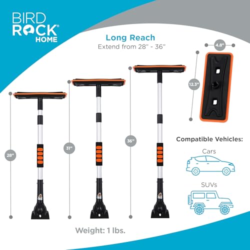55" Extendable Snow Brush with 14" Foam Head & Detachable Scraper G55554