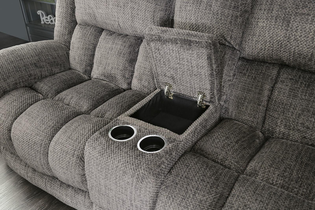 Brown Flannelette Recliner Sectional V974