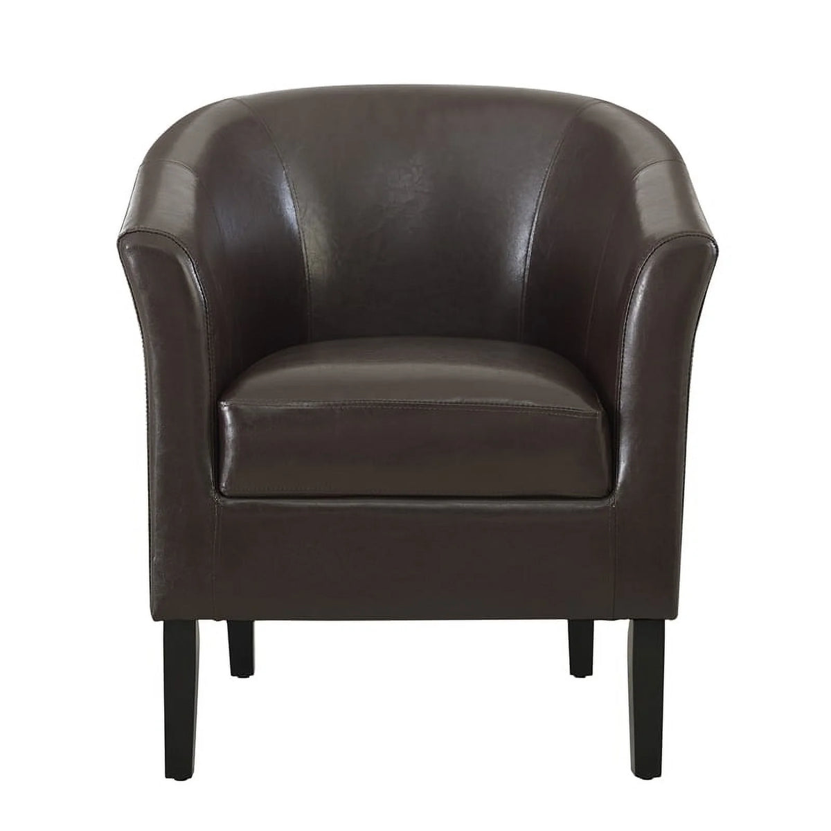 Brown Faux Leather Barrel Club Chair X750