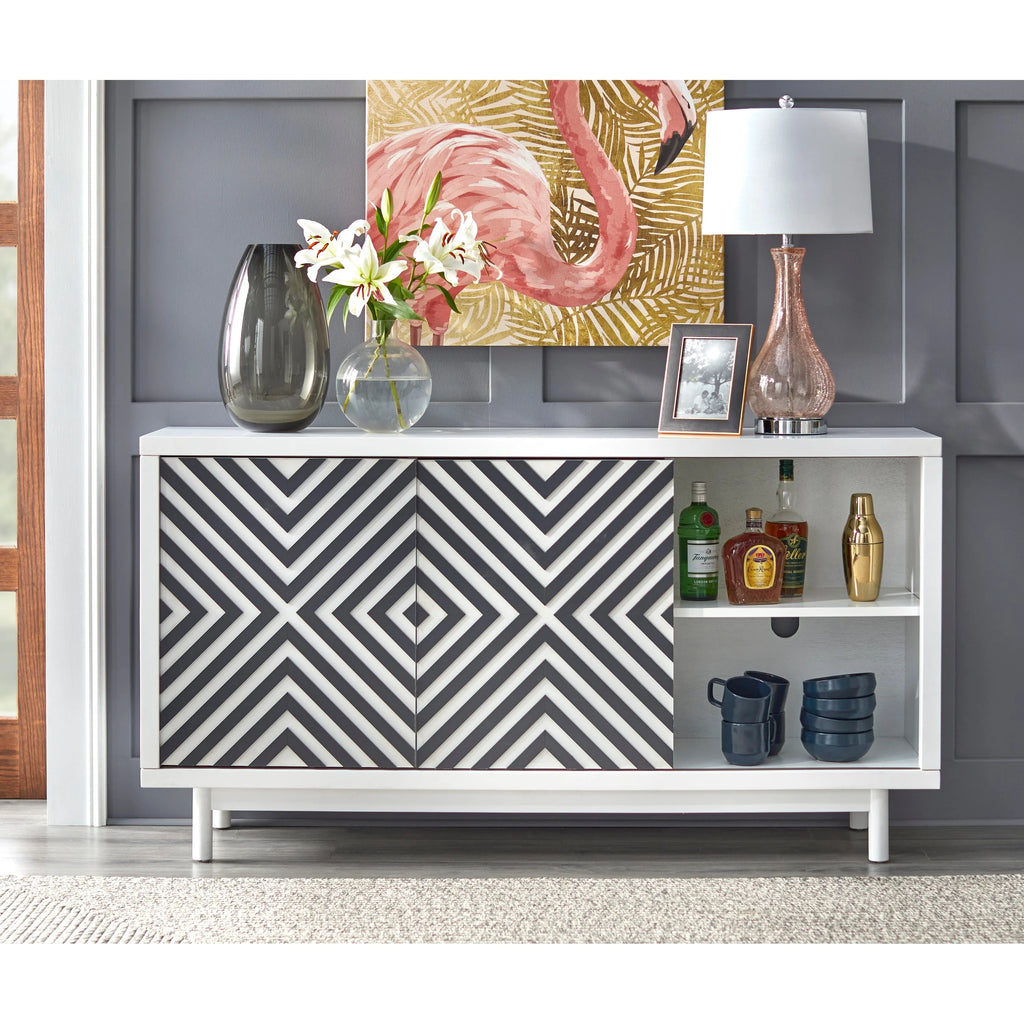 Mid-century Modern Buffet/Sideboard Tobacco Brown/Black V58729