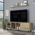 Light Oak Tv Stand with Shelves M20708
