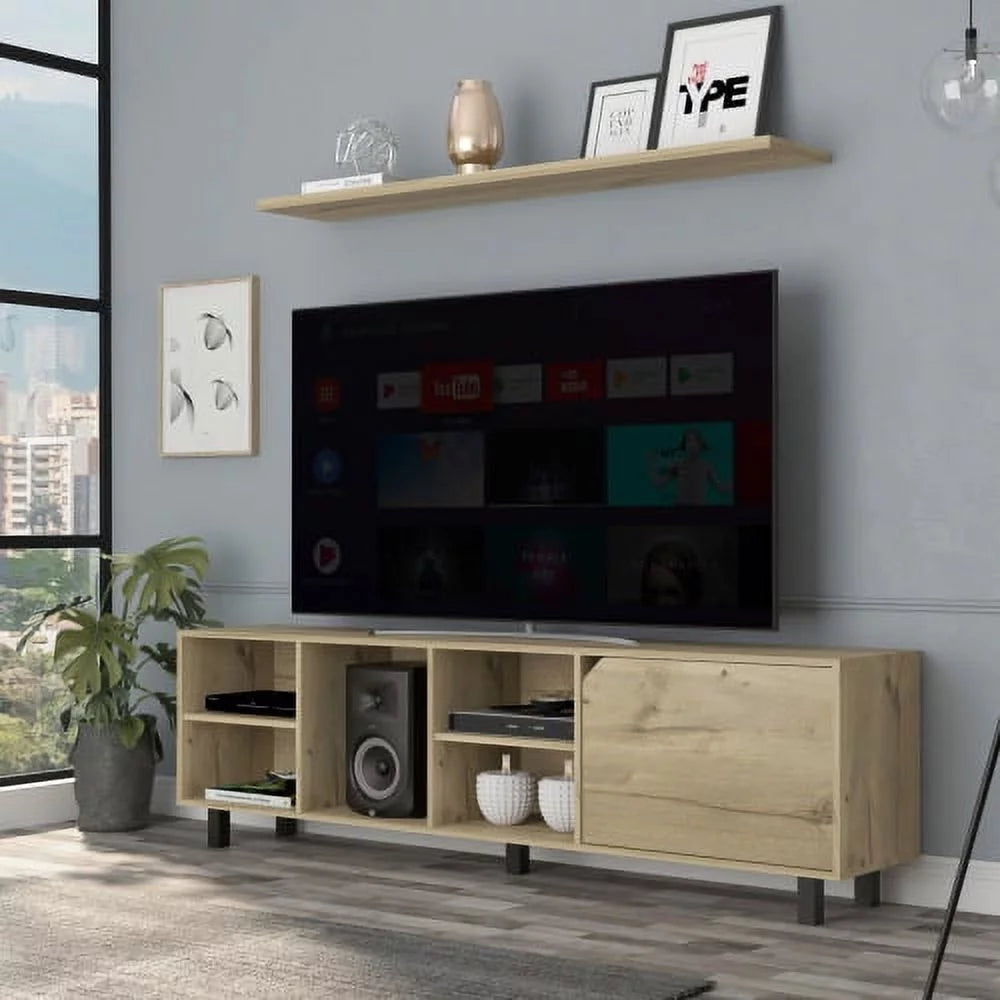 Light Oak Tv Stand with Shelves M20708