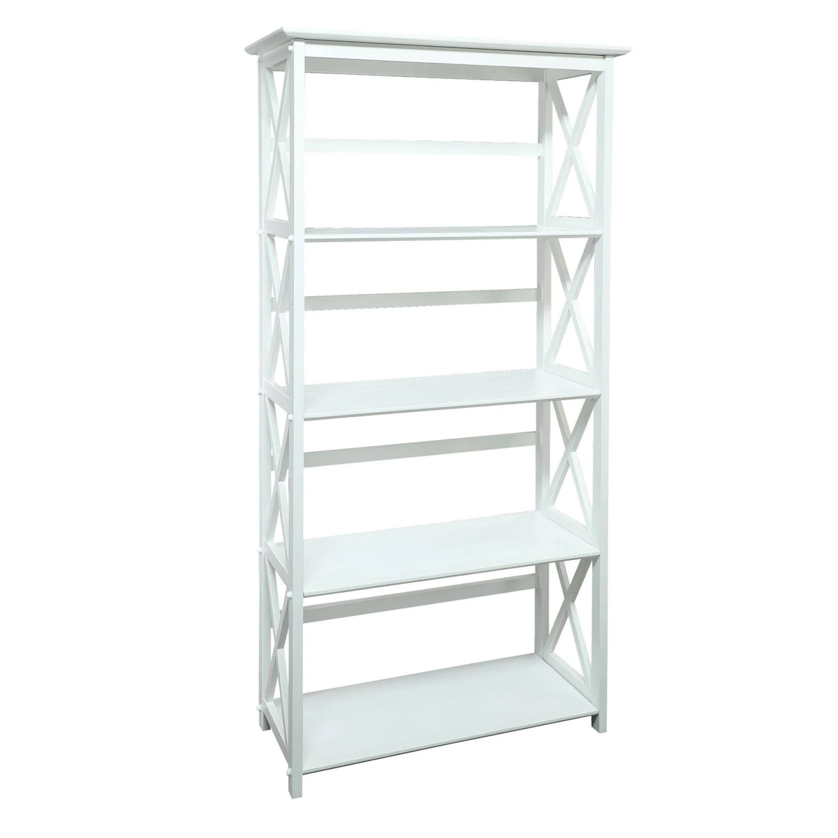 White 5 Shelf Bookcase D996