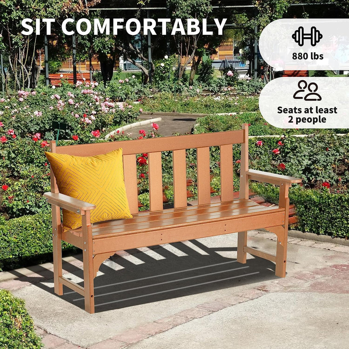 HDPE All Weather 2-Person Outdoor Bench O920