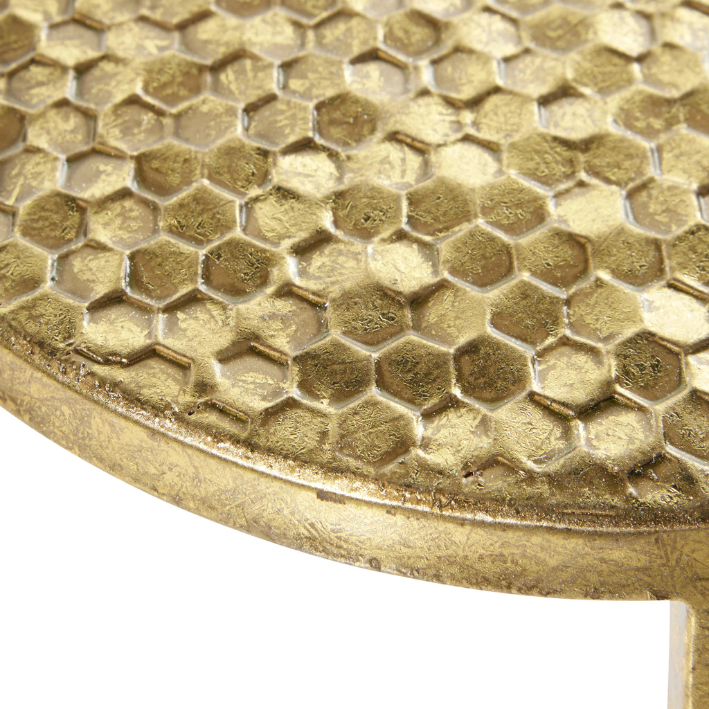 16" x 28" Gold Metal Nesting Accent Table, 3-Pieces W8099