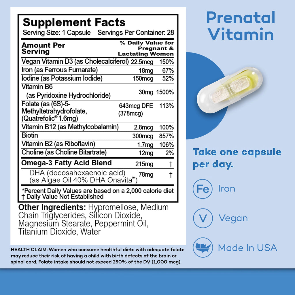 Prenatal Vitamins 28 Capsules W89755
