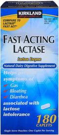 Fast Acting Lactase Dairy Digestive Supplement 180 Count Caplets T2047