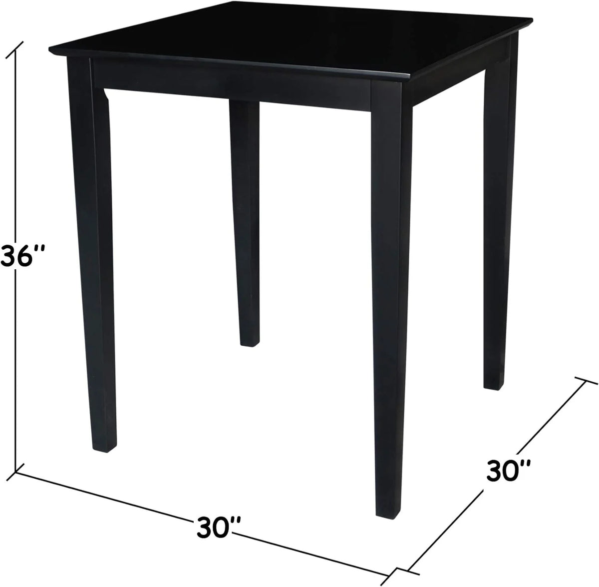 Black Solid Wood Dining Table F740845