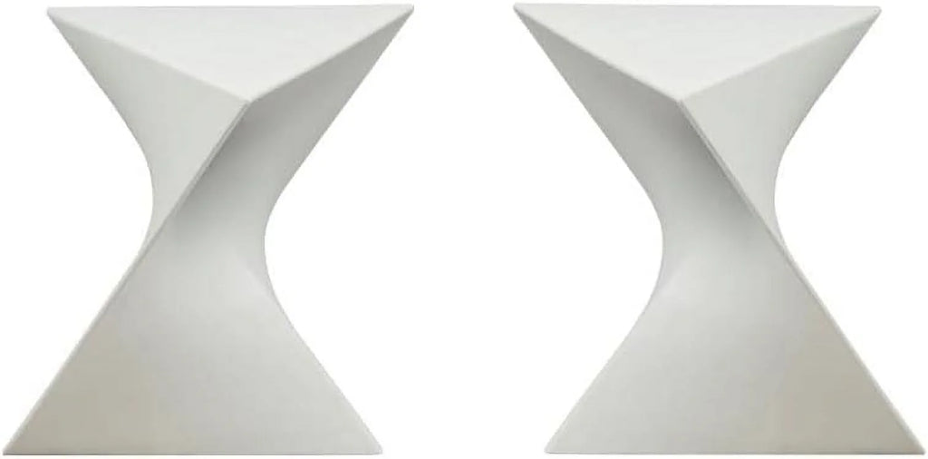 White Plastic End Table Set Of 2 O7699