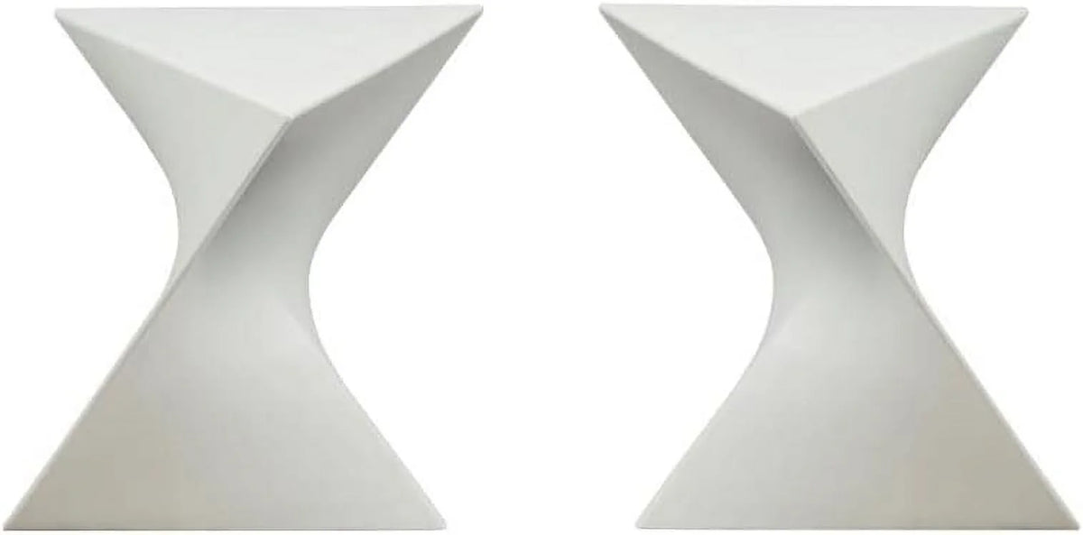 White Plastic End Table Set Of 2 O7699