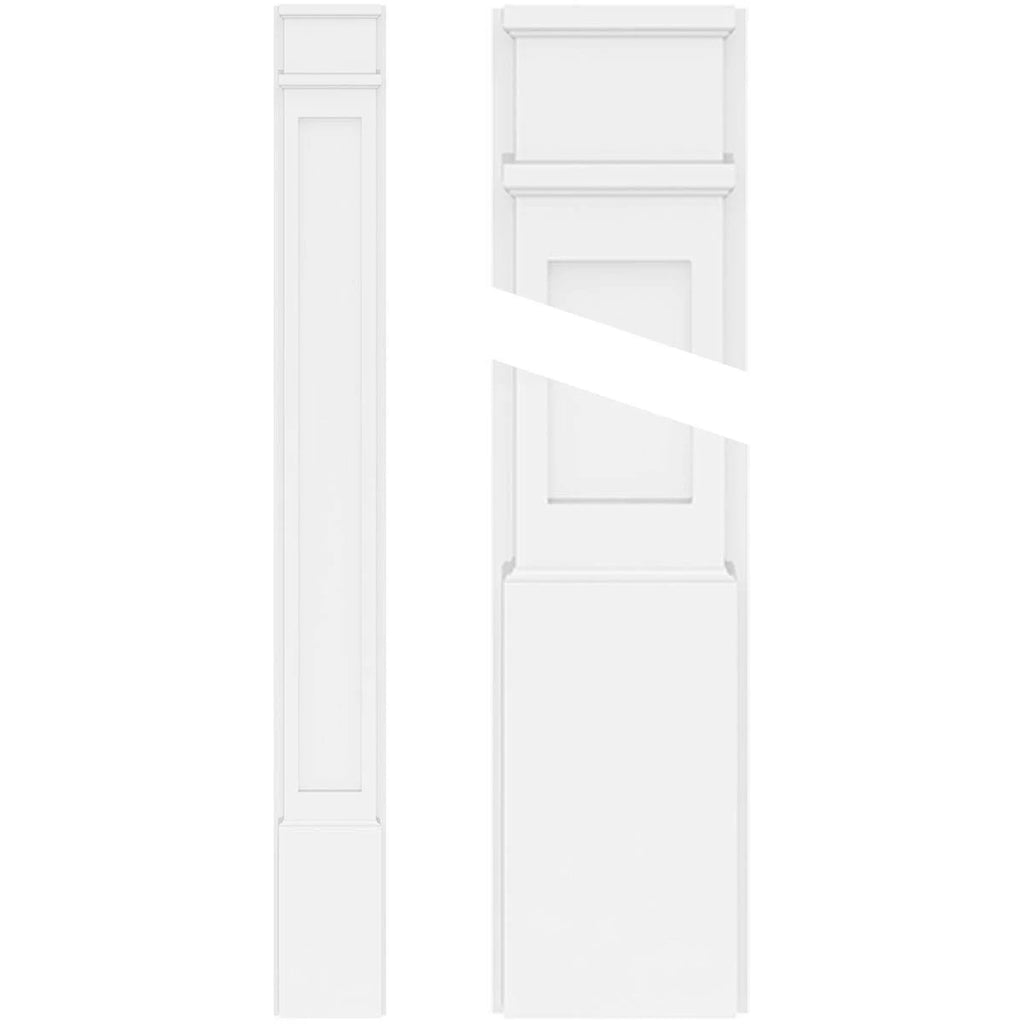 Flat Panel PVC Pilaster with Decorative Capital & Base (Pair) K6903
