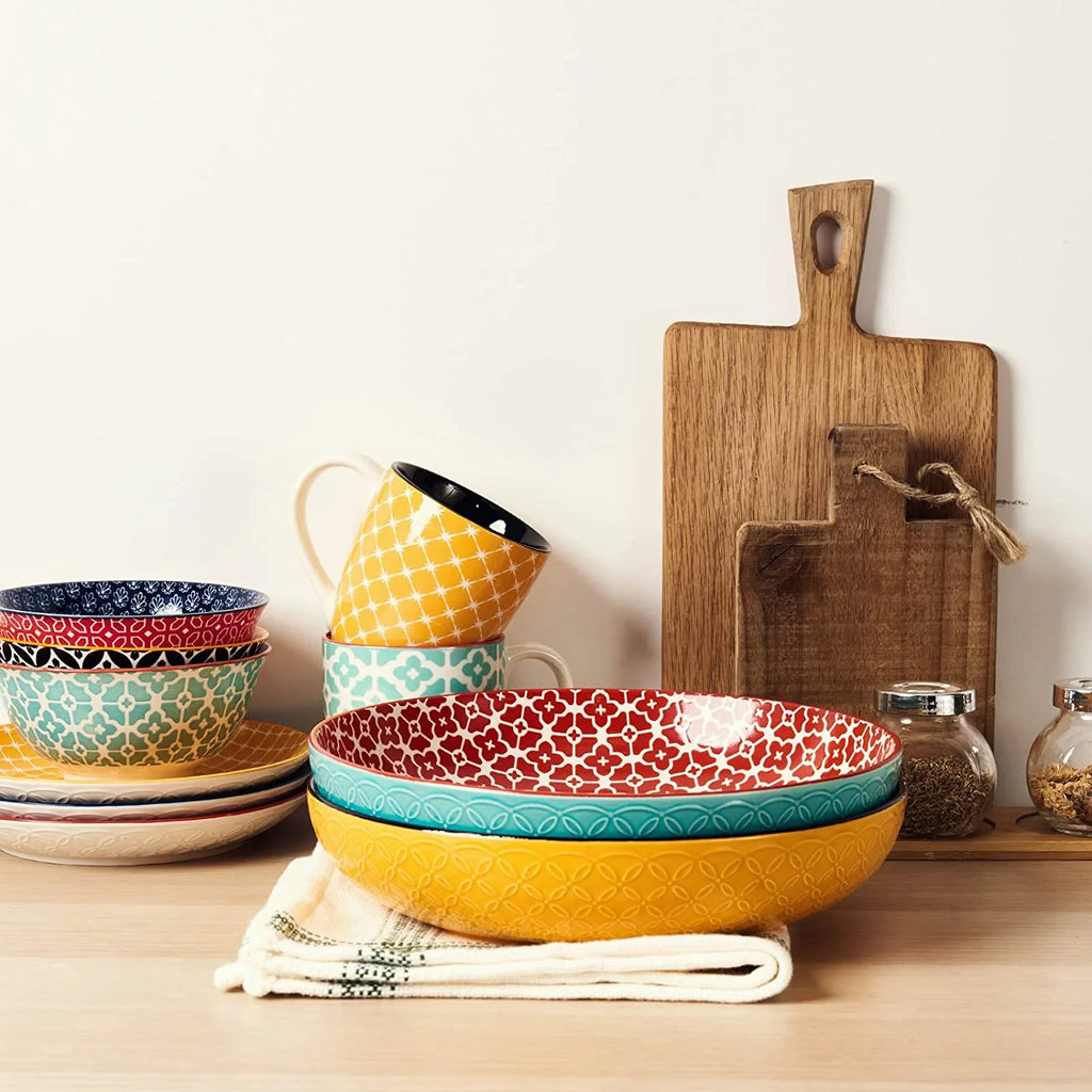 11.5" 2.9 Qt Ceramic Serving Bowls Set of 2 F660