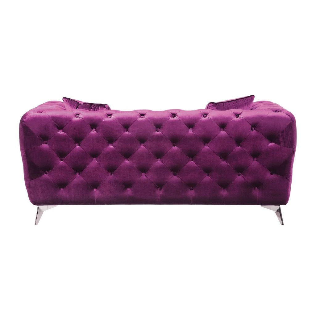 Purple Fabric Loveseat L635408