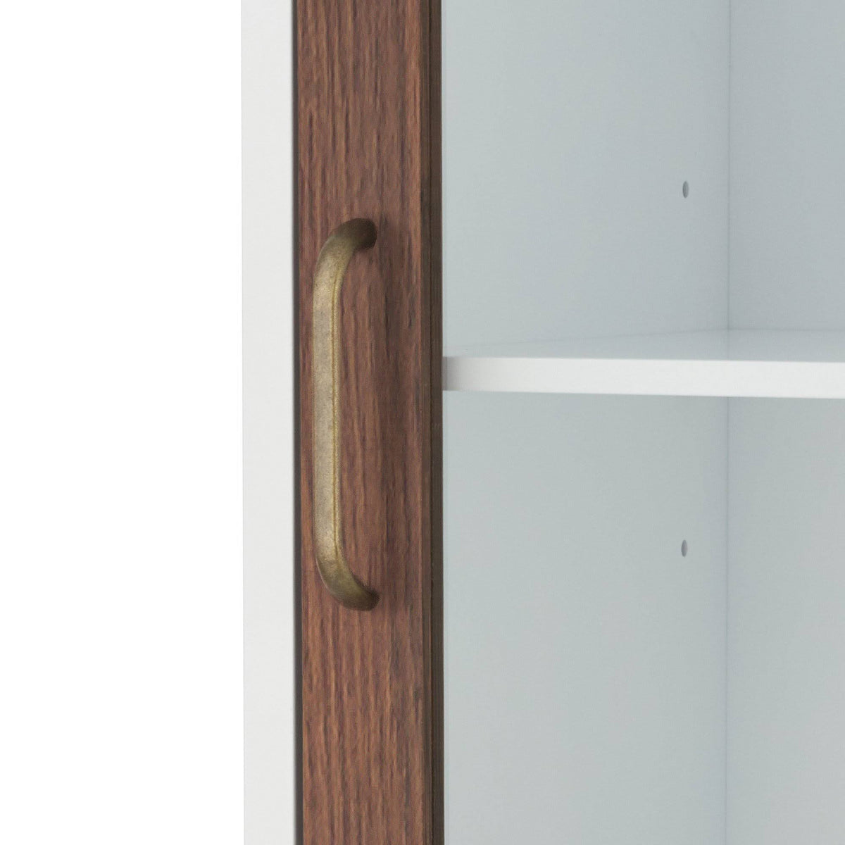 Walnut and White Wooden Linen Tower Cabinet H815251