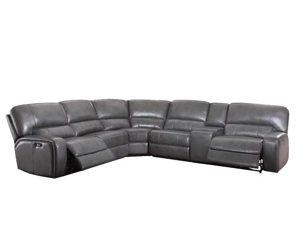 Gray Leather Sectional Sofa R465455