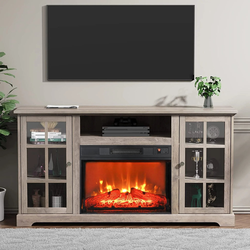 White Fireplace TV Stand W611