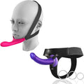 Adjustable Strap-On Harness with 7.5” Curved Liquid Silicone Dildo A59699