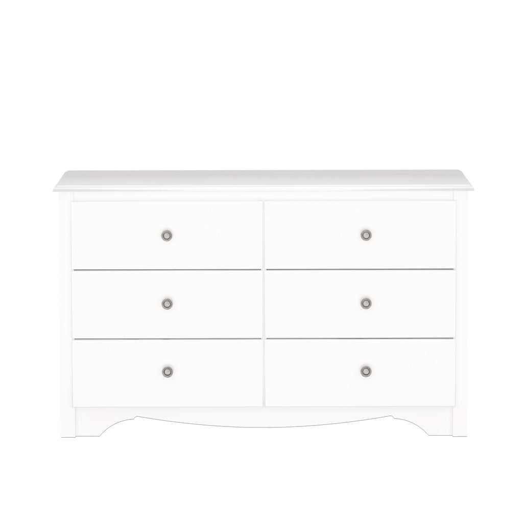 White 6 Drawer Wooden Dresser E54207