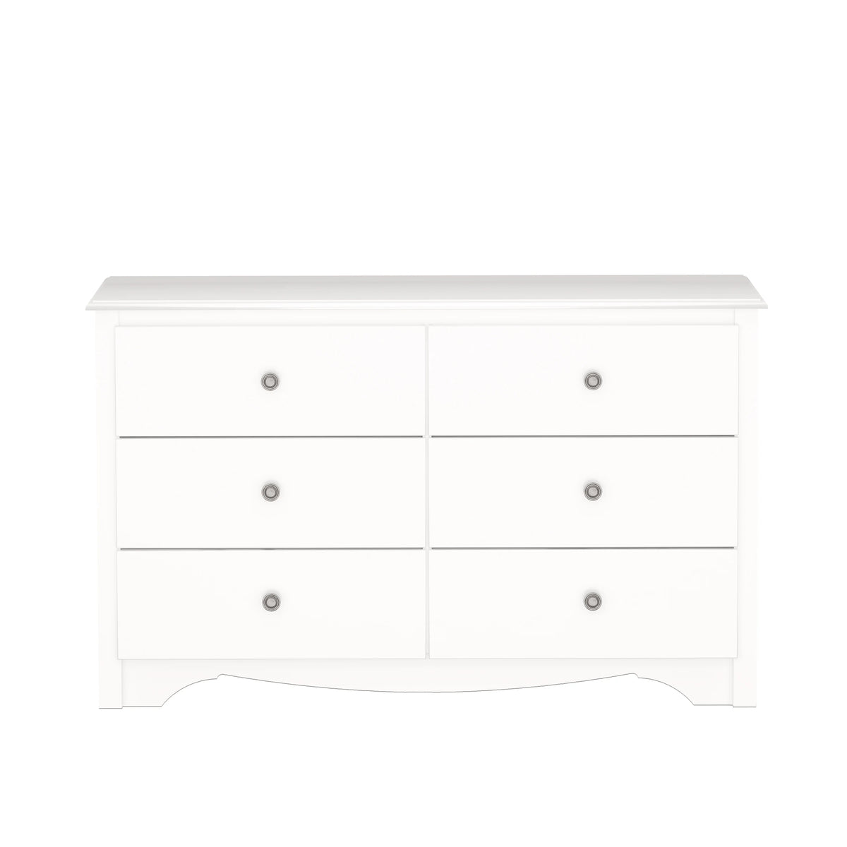 White 6 Drawer Wooden Dresser E54207