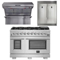 48 Inch Gas Range, Wall Mount Range Hood, Refrigerator L72865