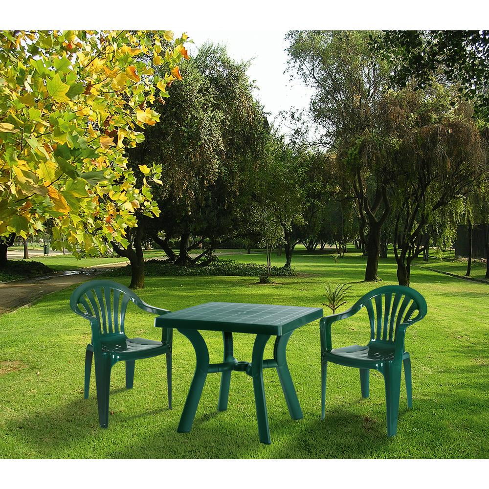 Green 31 inch Resin Square Dining Table L63437