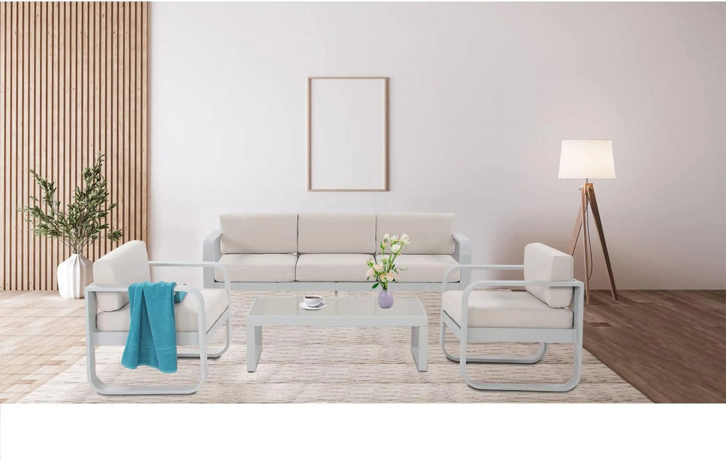 4 Piece Metal Outdoor Furniture Set with Cushions R7078