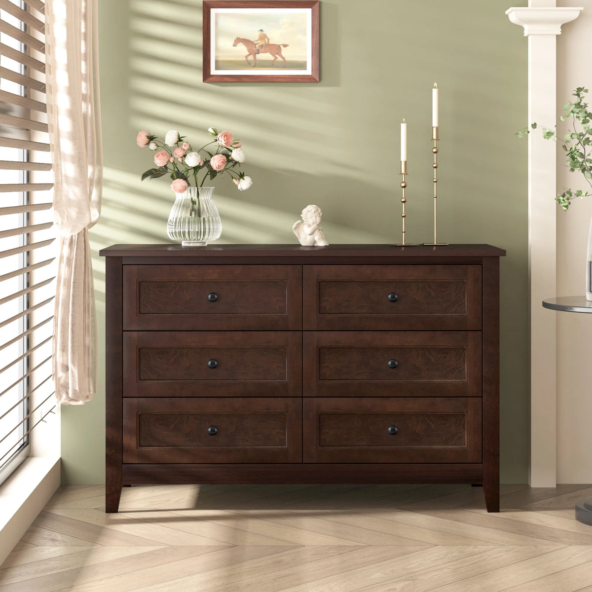 6 Drawer Solid Wood Dresser A3573