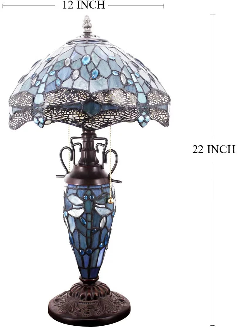 Sea Blue Stained Glass Table Lamp K14931