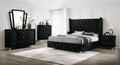 Black Solid Wood Queen Bedroom Set 5pcs T476