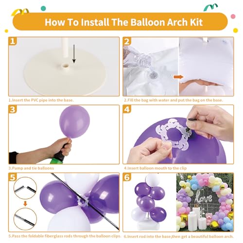 8ft Tall 9ft Wide Adjustable Balloon Arch Kit F350543