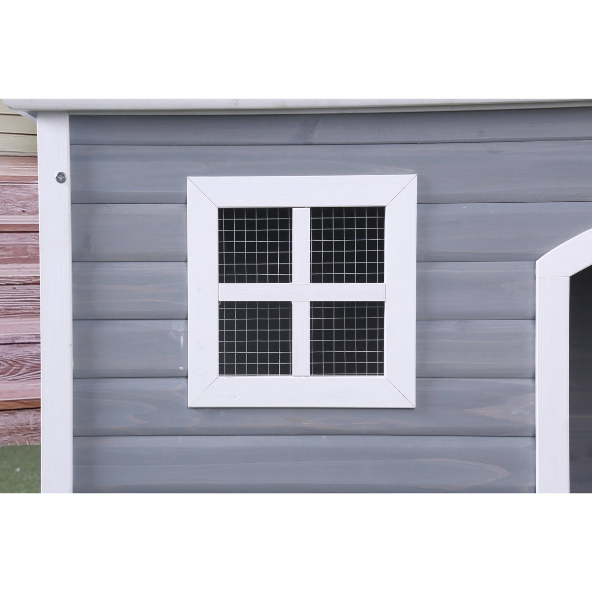 Grey Solid Wood Pet House P26540
