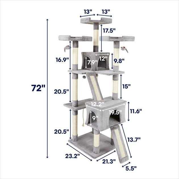72-in Faux Fur Cat Tree Condo K909