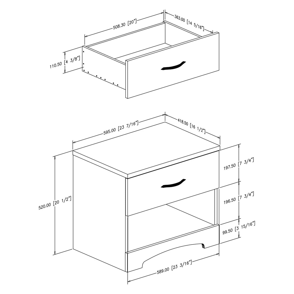 1 Drawer Nightstand G8165