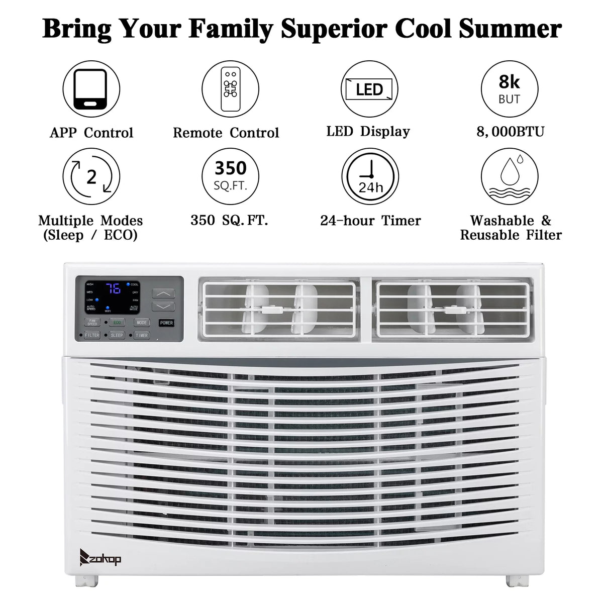 8,000 BTU White Window Air Conditioner U74142