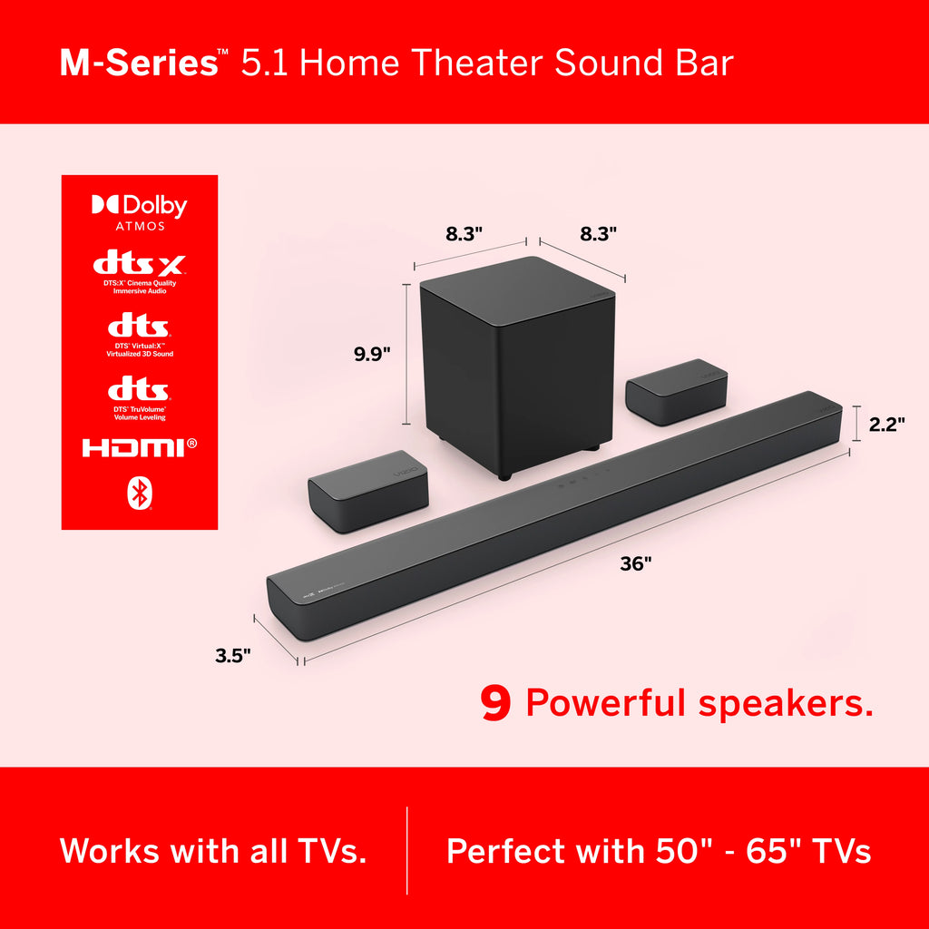 5.1 Sound Bar with Dolby Atmos, DTS:X, Bluetooth P747989