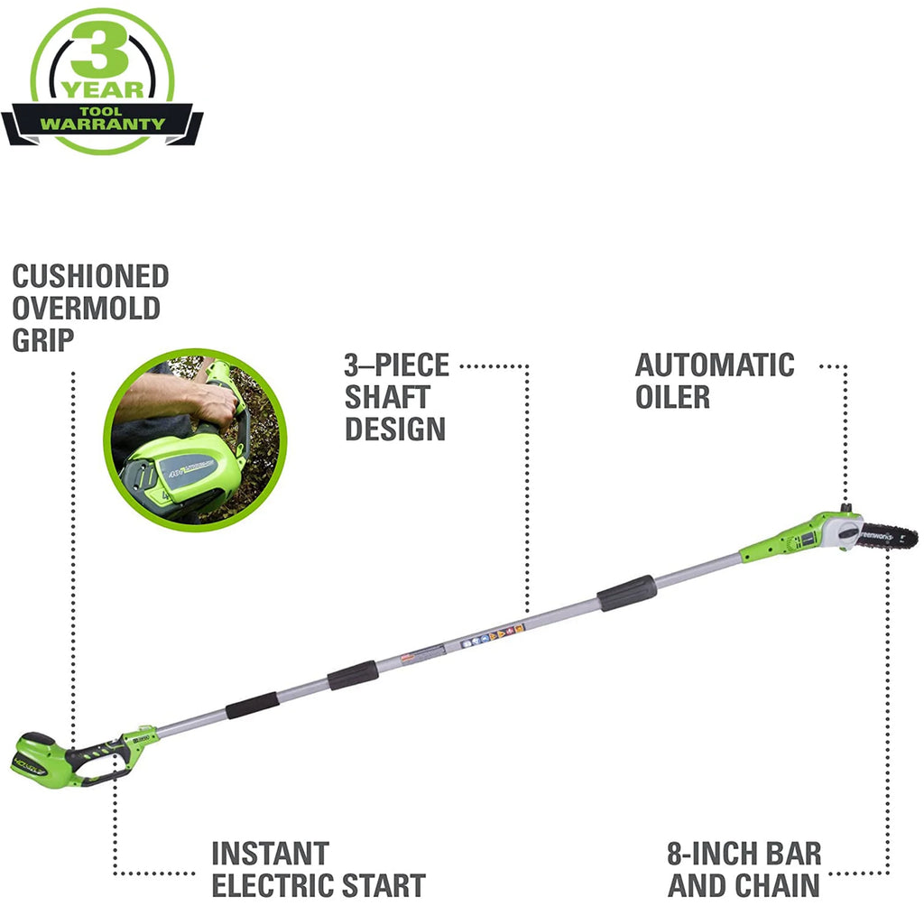 40V Cordless Battery Powered Pole Saw with 2.0 Ah Battery & Charger F25827