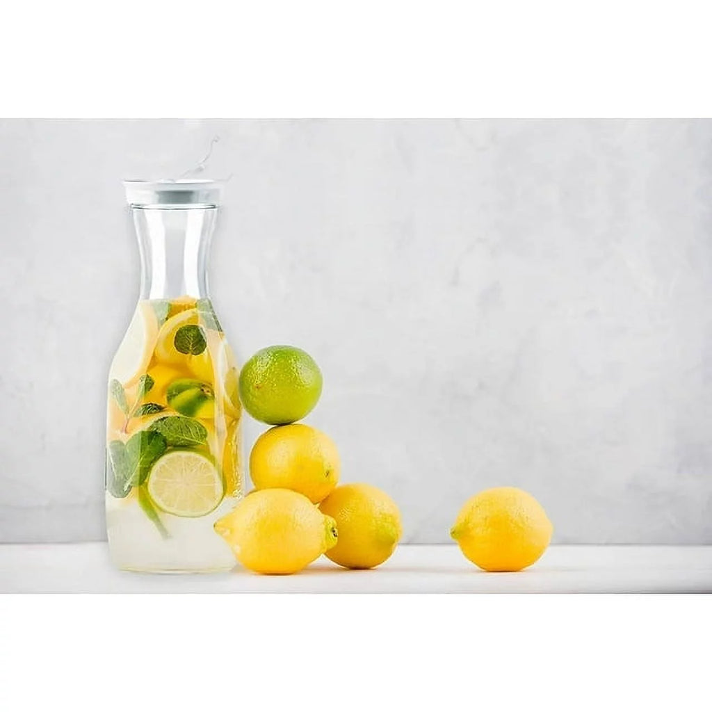 4 Large Water Carafes with Flip Top Lid, 50 oz Each, BPA Free Plastic Pitcher G68855