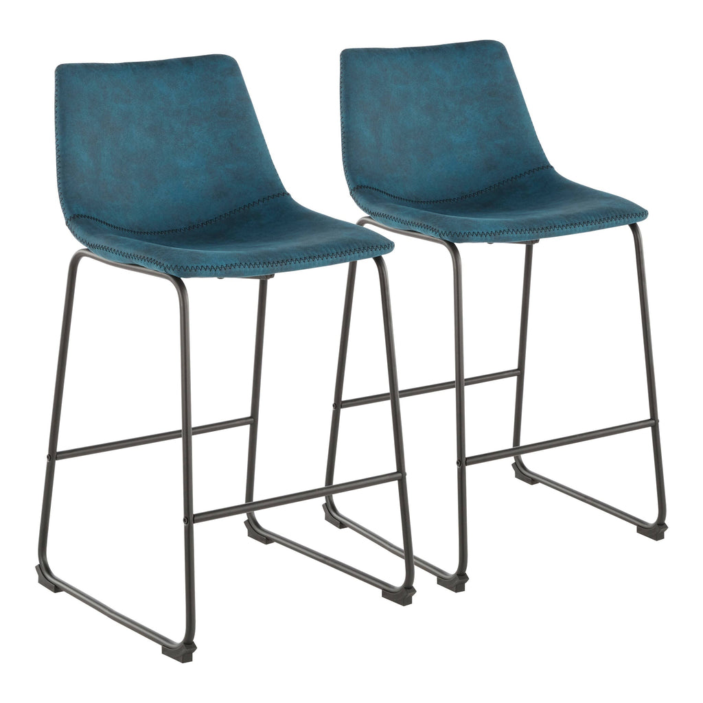 Green Faux Leather Counter Stool Set of 2 G613175