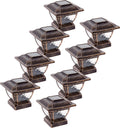 Solar Cast Aluminum LED Post Cap Light 8 Pack K14545