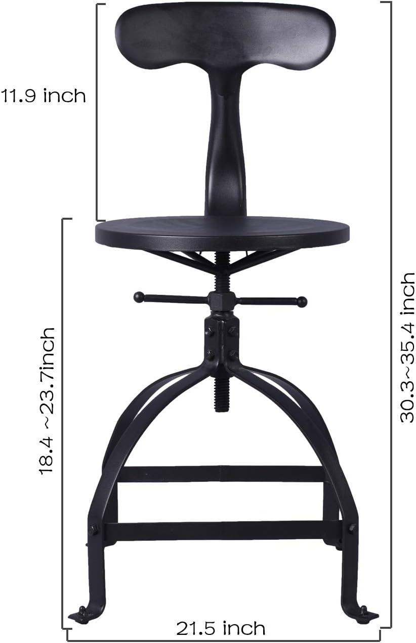 Adjustable Height Swivel Bar Stools with Back Y86343