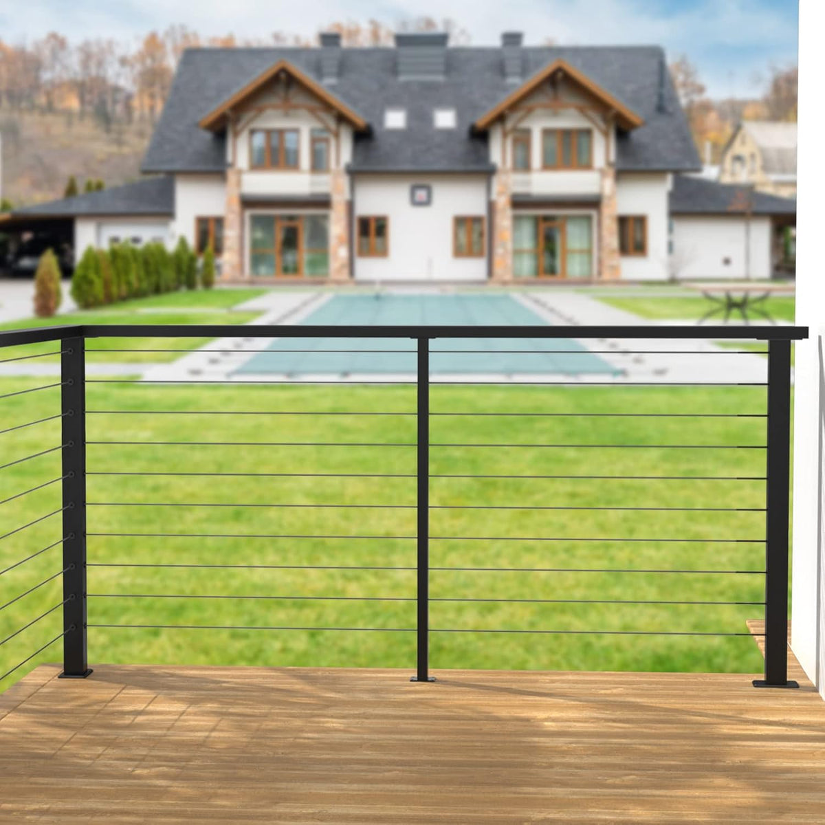 2 Pack Un-drilled Stainless Steel Cable Railing Post O695
