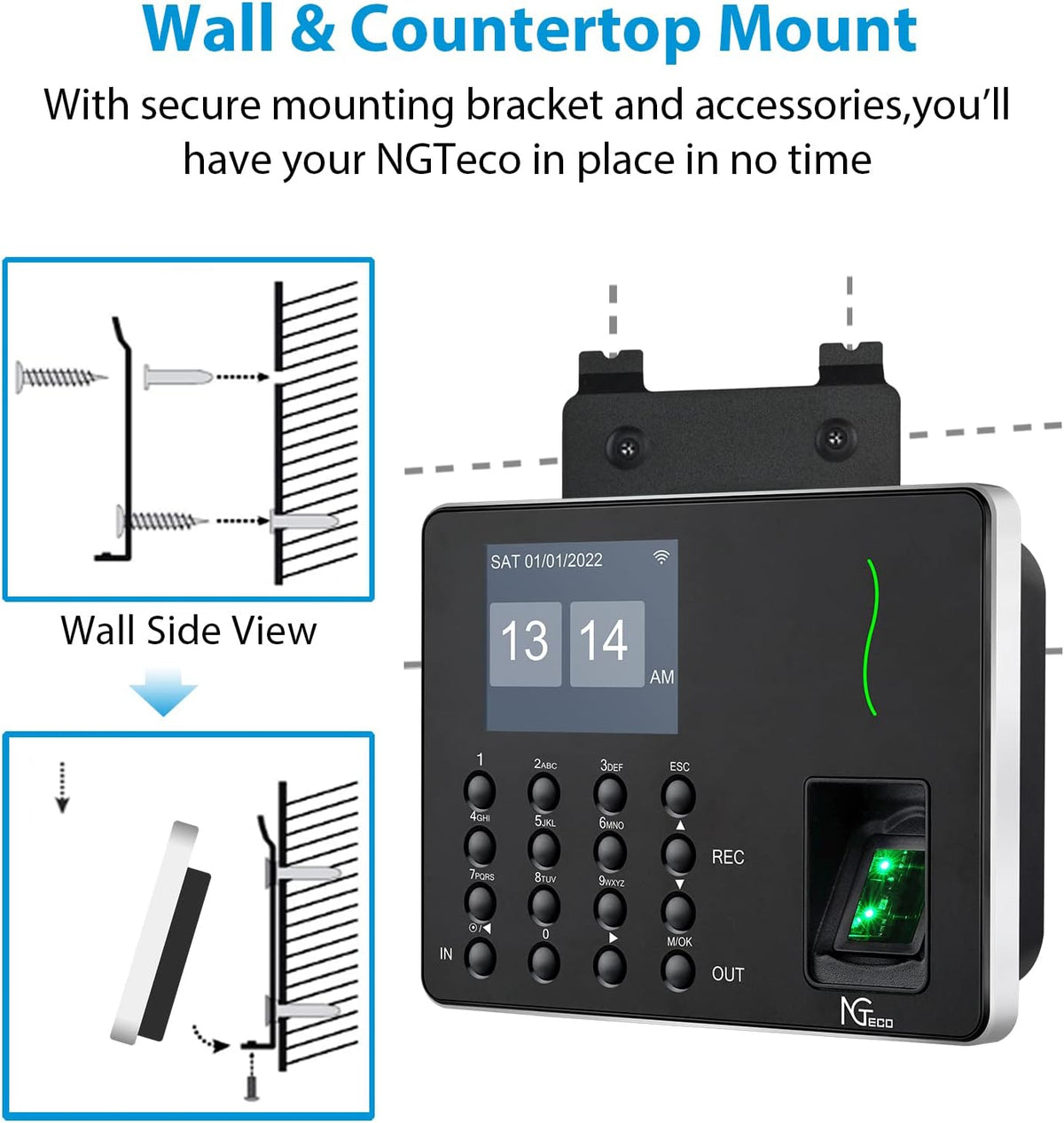 WiFi Biometric Fingerprint Time Clock C5276