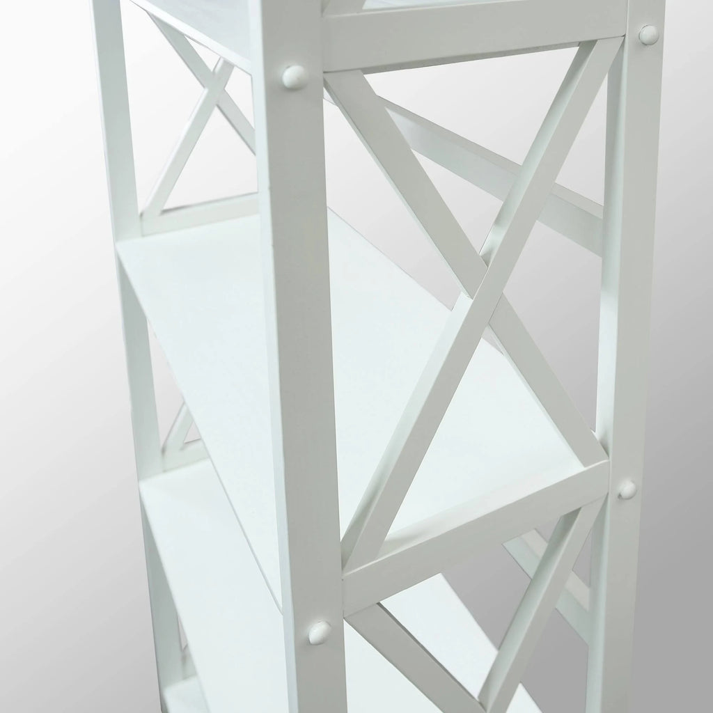 White 5 Shelf Bookcase D996