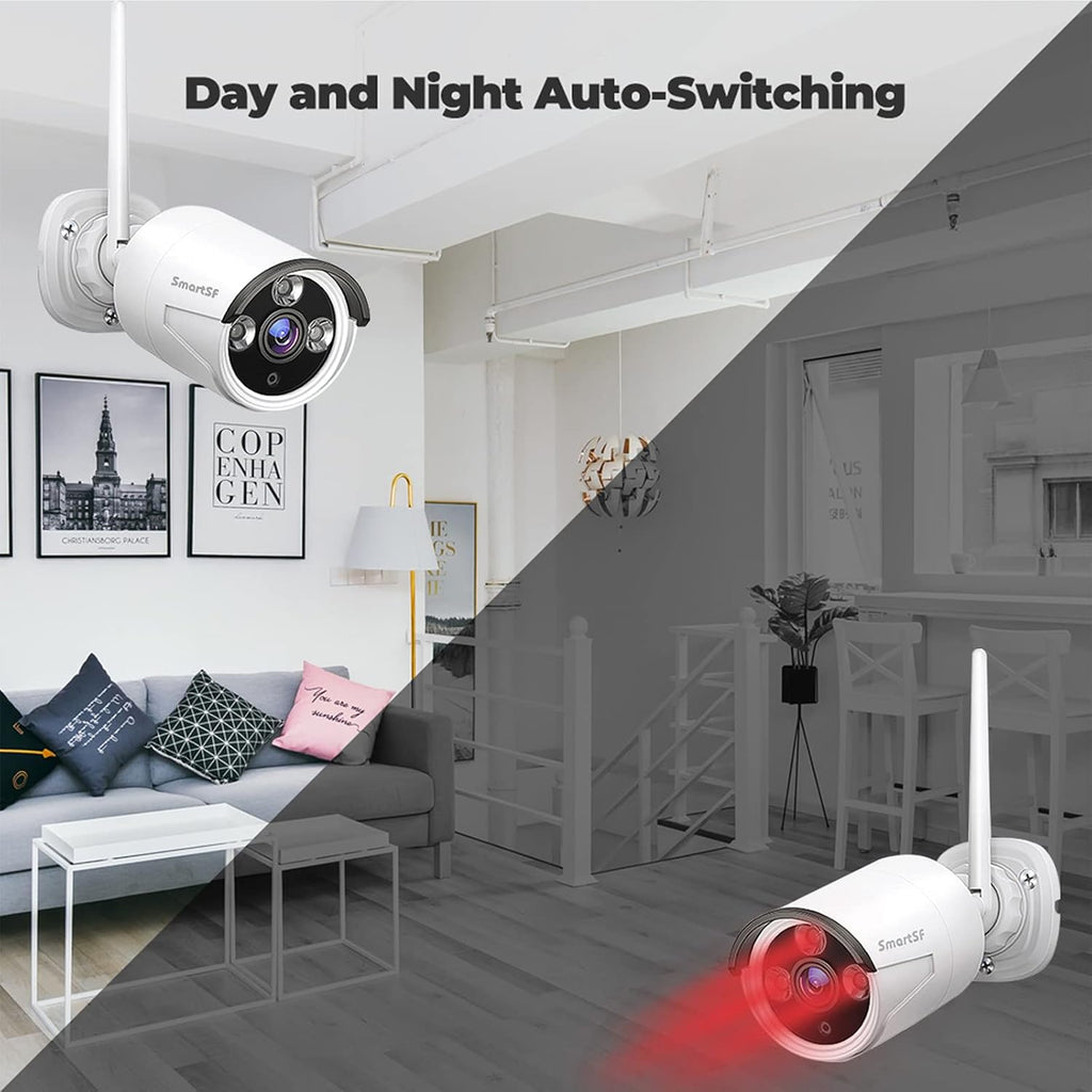 Wireless 8CH 1080P Security Camera System with 4 Weatherproof IP Cameras J432