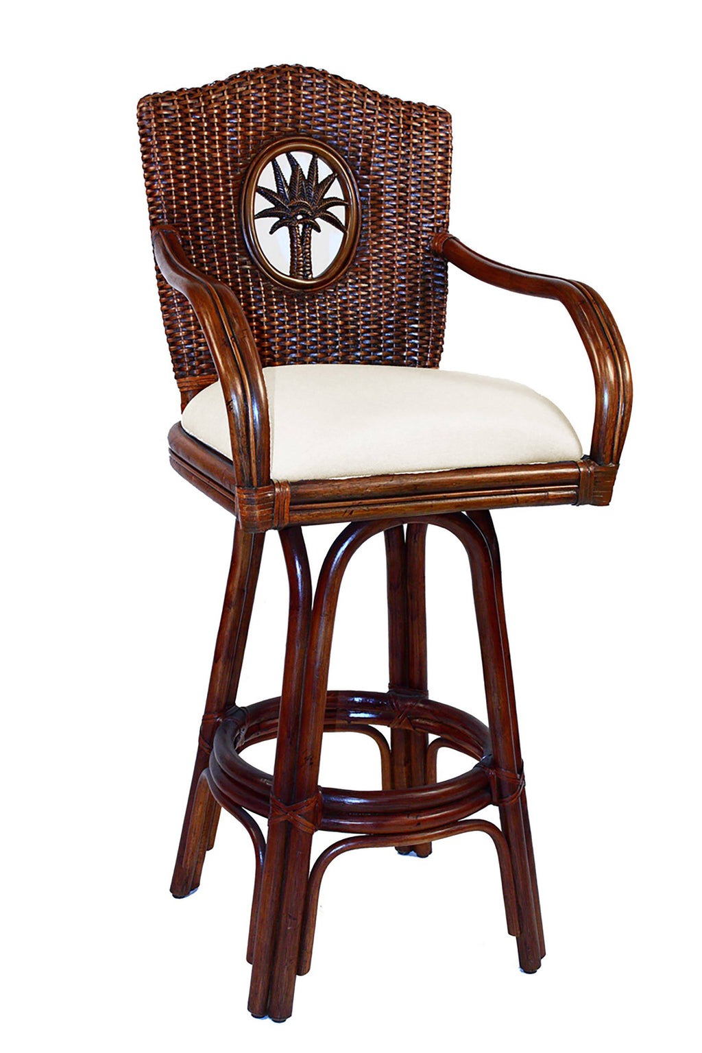 Indoor Swivel Rattan & Wicker Barstool K140